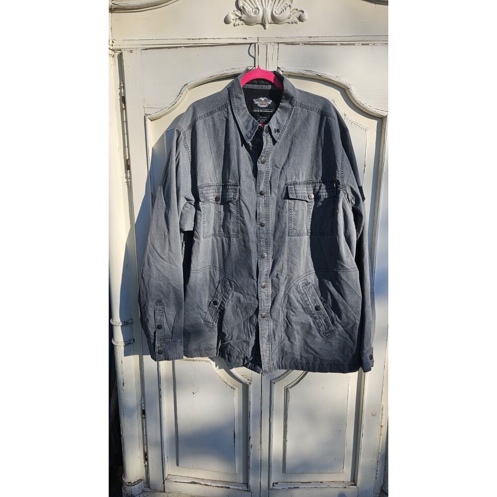 Harley Davidson Motorcycle Jean Jacket Quilt Lined Men's 2XL